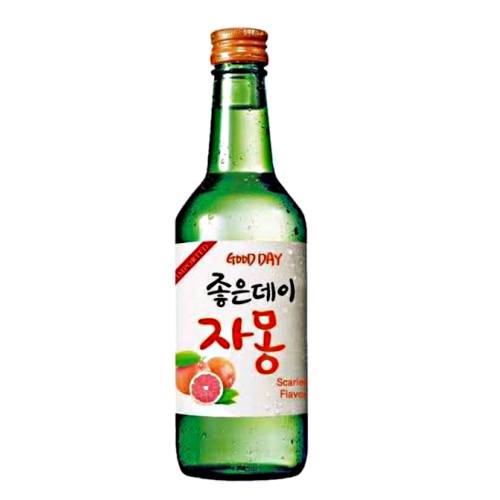 Good Day grapefruit soju rice spirit with tart grapfruit flavour.