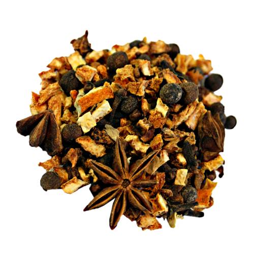 Spice Mix Mulled - Spice Mix Mulled or mulling spices is a spice mixture used in drink recipes and has aged fruit such as raisins currants orange and apples and with spices like cinnamon cloves allspice nutmeg cardamom and star anise.