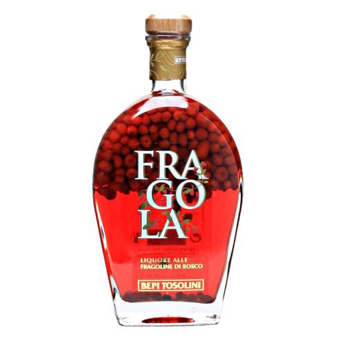 Tosolini fragola wild strawberry liqueur is a liqueur from Tosolini made with Fragoline di Bosco wild strawberries.
