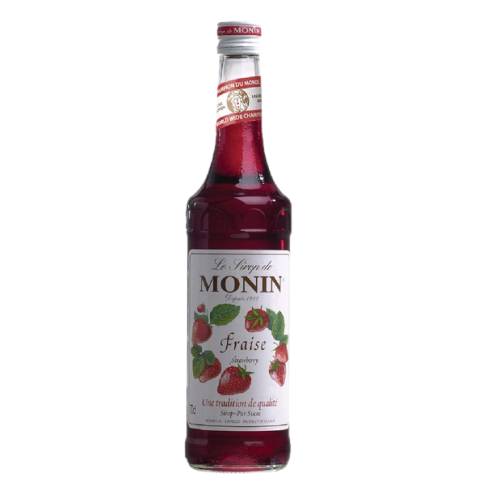 Strawberry Syrup Monin - Monin Strawberry syrup made with ripe sweet strawberries cooked with sugar and thick bright red syrup.