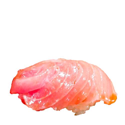 Sushi Nigiri Buri - Buri Sushi is sliced adult amberjack or yellowtail lad on top of short grain rice.