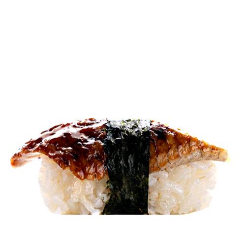 Eel Nigiri Sushi is short grain sushi rice uruchimai pressed together than topped with eel that could be cooked grilled or smoked.