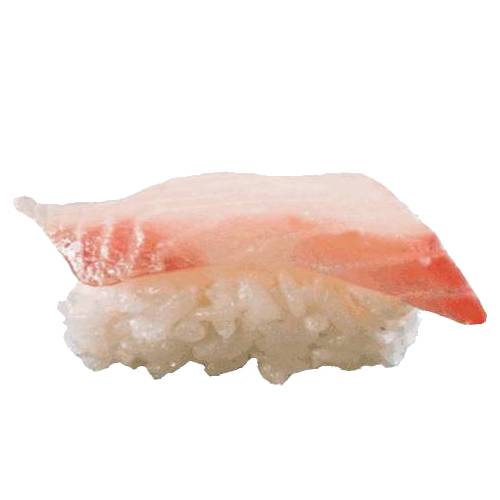 Tai Nigiri Sushi is a thin slice of red snapper on top of short grain sushi rice pressed into a cube.