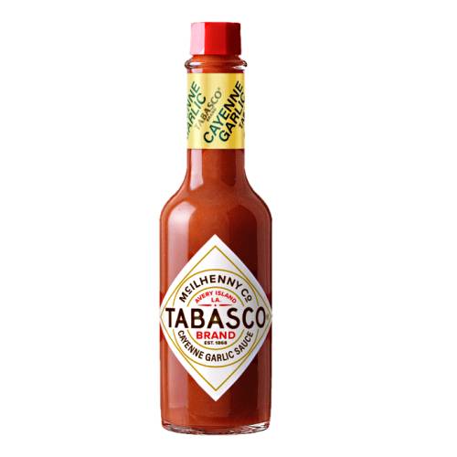 Tabasco Garlic Pepper Sauce - Tabasco garlic pepper sauce with smooth pepper oak aged pepper mash and mellow red jalapeno all infused with savory garlic and medium scoville rating.