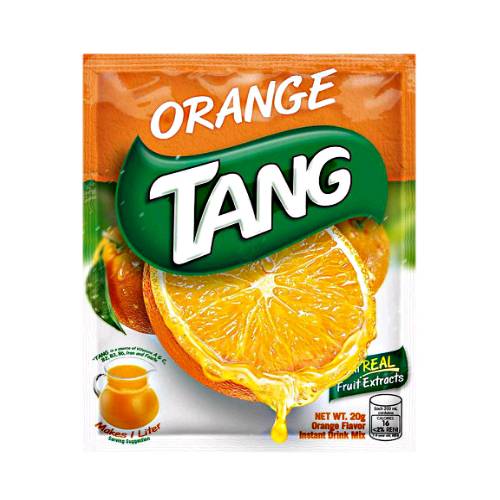 Tang Orange - Orange Tang powder is a orange flavoured artificial drink powder sweetened with sugar and source of vitamin C with bright orange look.