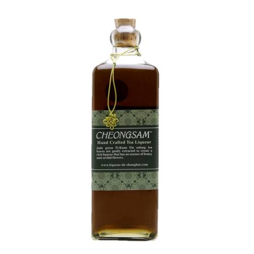 Tea Liqueur Cheongsam - Tea Liqueur release from Cheongsam is made with jade green Ti-Kuan-Yin Oolong tea extract. The result is a sweet and floral drink with notes of honey and orchid that be enjoyed chilled on it sown or in tea themed cocktails.