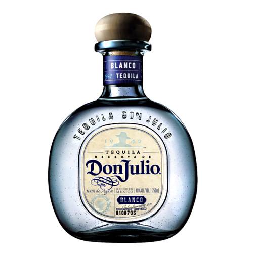 Don Julio blanco tequila is bottled without being aged but rather rested for a short time in containers to allow the spirit to settle and proudly delivers fresh agave characteristics.