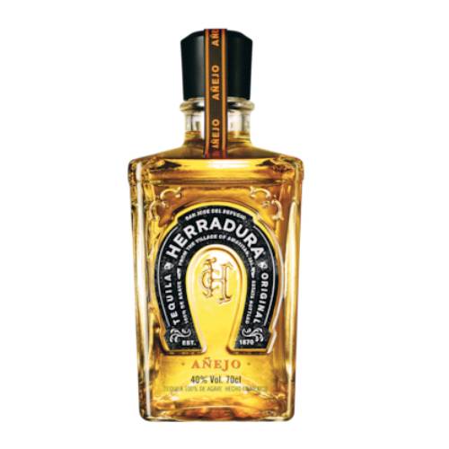Tequila Gold Herradura - Herradura Anejo is an ultra smooth sipping tequila aged for 2 years deep amber colour and flavours of vanilla oak and fruits.