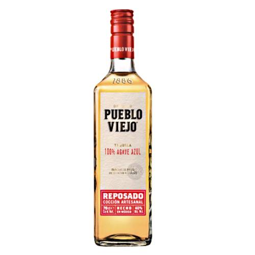 Tequila Reposado Pueblo Viejo - Pueblo Viejo tequila reposado has a distinctive straw color with clean and transparent with golden hues and a medium high body and distinct aroma of floral citric blossoms caramel butter and ripened fruits.
