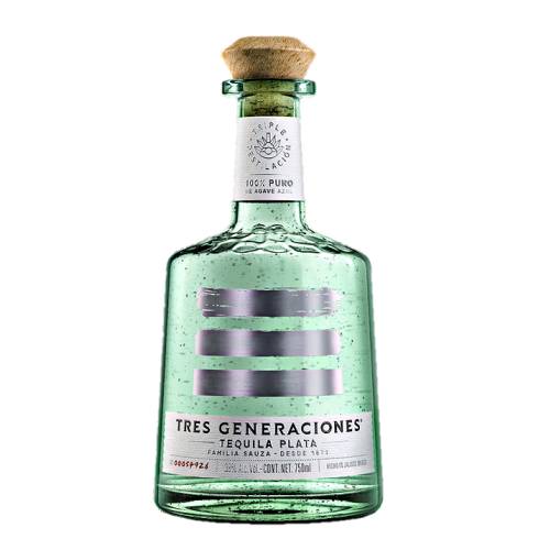 Tequila Tres Generaciones - Tres Generaciones silver tequila is un aged crystal clear tequila made from 100 percent blue agave is triple distilled giving it a unique pure agave taste and smoothness.