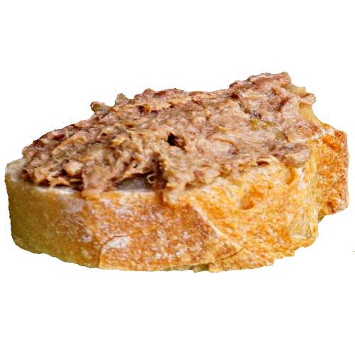 Toast Rillette Goose - Goose Rillette Toast is made by long cooking Goose meat until soft and well cooked then mixed with other flavours then spread on a crispy toast.