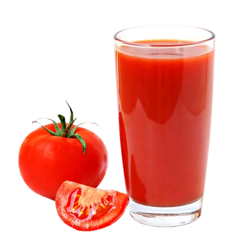Tomato Juice - Tomato juice is a juice made from pulping and straining tomatoes and has a bright red color.