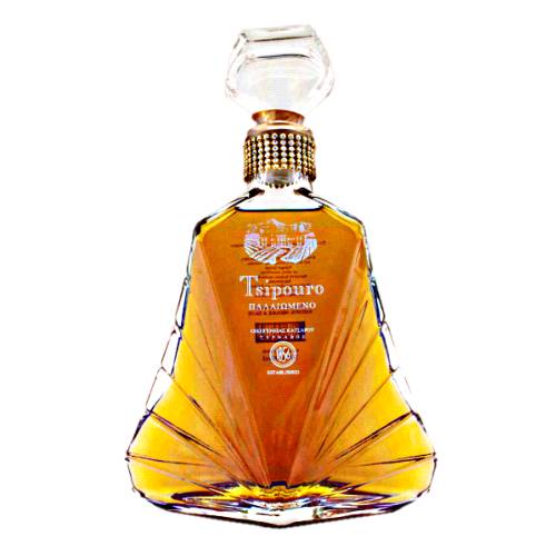Tsipouro Gold Katsaros - Katsaros gold tsipouro has the flavor of ripe plums roasted almonds and the aftertaste of vanilla.