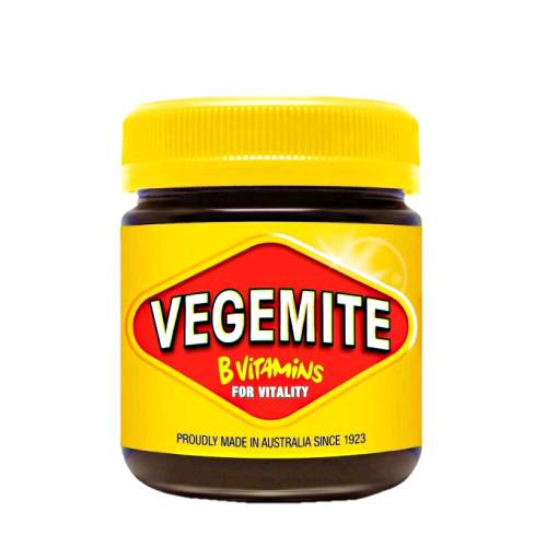 Vegemite - Vegemite is a thick dark brown food spread made from leftover brewers yeast extract with various vegetable and spices.