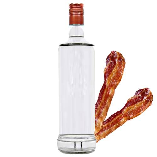 Vodka Bacon - Bacon Vodka is roasted and toasted bacon infused and steaped in vodka to give a lightly salty flavour.