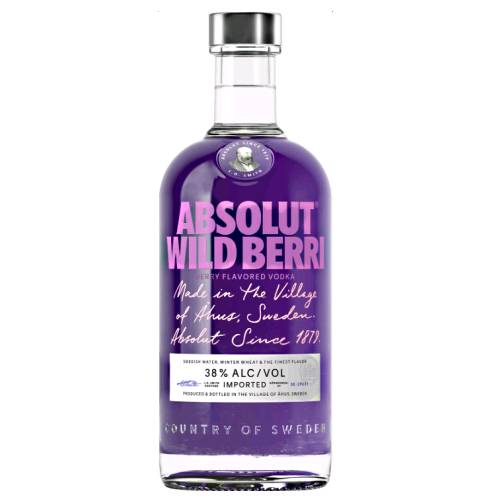 Absolut Vodka Wild Berri with bright purple color and light berry taste.