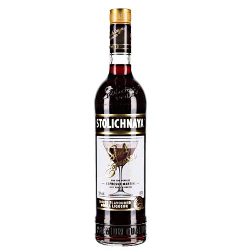 Vodka Coffee Stolichnaya - Stolichnaya coffee vodka starts with wheat and rye grains and once fermentation is complete the resulting liquid is distilled three times then flavor with coffee bean.