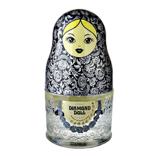 Vodka Diamond Doll Silver - Diamond Doll Russian vodka silver showcasing the famous Matryoshka doll is filled with premium quality Russian Vodka.