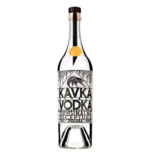 Vodka Kavka Polish - Kavka Polish vodka made from a blend of wheat and rye using traditional production methods and with full bodied fruitiness ripe apples rich fruit then honey with an underlying layer of rye bread and grain.