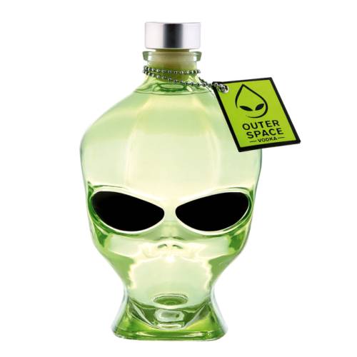 Vodka Outer Space - Outer Space vodka is a five times distilled Vodka with an ultra smooth and clean taste. Great to enjoy over ice or use as a base for your favourite cocktails. The distinctive green glass bottle in the form of a green alien head is great conversation starter for gatherings and parties.