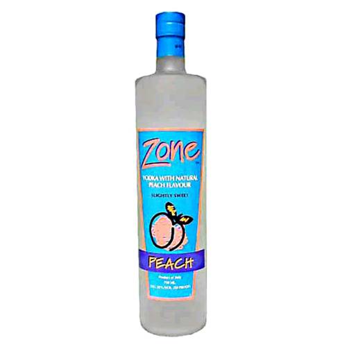 Zone Peach Vodka with an incredibly smooth texture and a noticeable biting finish with real juice and pure sugar cane to achieve a sweet flavored drink that goes down the throat easily.