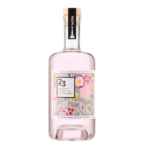Vodka Rose 23rd Street - Rose vodka 23rd street distillery pink blush with rosy tint is naturally enhanced with the merest pinch of organic hibiscus petal.