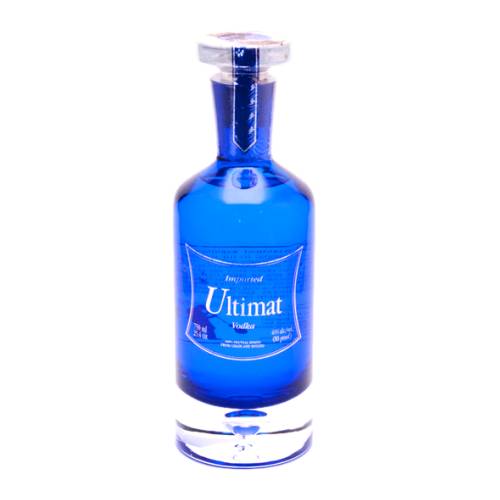 Vodka Ultimat - Ultimat vodka is a premium blue vodka that displays crystal clear taste with a velvety texture. Carefully crafted Ultimat is the only Vodka that is created from the distinctive mash of 70 percent potato and 30 percent wheat and rye.