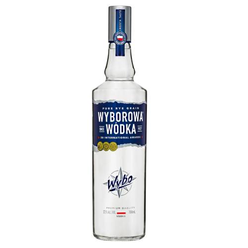 Wyborowa Vodka is distilled using rye and filted to give a clean clear look.