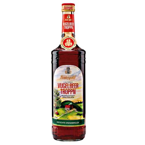 Vugelbeer Troppn - Vugelbeer Troppn is a full bodied racy liqueur with cult potential and a great Ore Mountains tradition. From the fruit of the mountain ash. Neat. On the rocks. Or mixed. Pleasure for your palate.