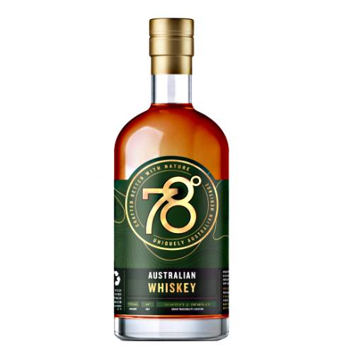 78 Degrees whiskey is make from locally sources single paddock unmalted barley aged in hand selected local wine casks.