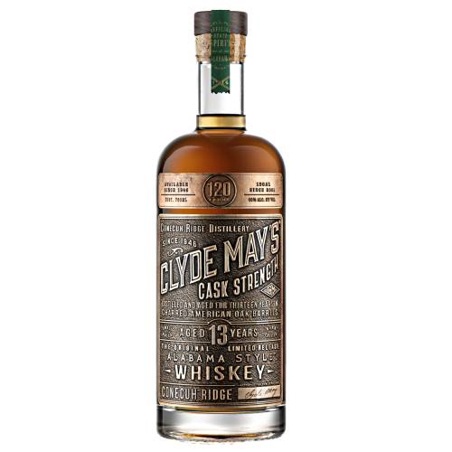 Clyde Mays whiskey is aged for 13 years woth citrus peach and rich apple spice.