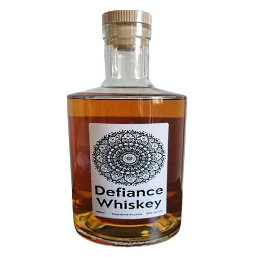 Defiance whiskey is aged for a minimum of 2 years in reconditioned oak port barrels this whiskey delivers a truly mouth watering experience and made with corn and rye grains.