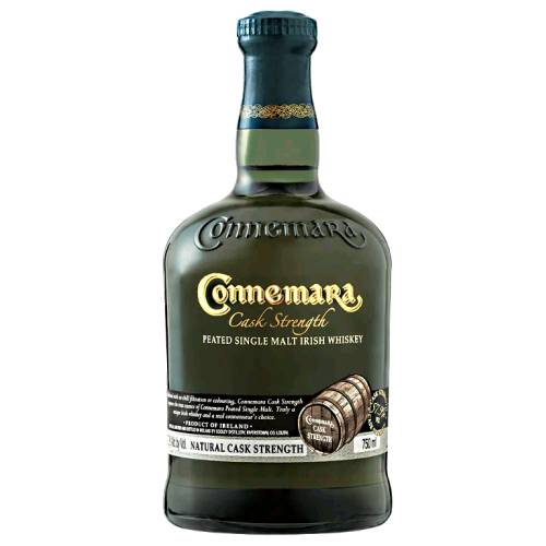 Whiskey Irish Connemara Cask Strength - Connemara Cask Strength Irish Whiskey is a peated single malt is undiluted with no chill filtration or colouring it reflects the wild rugged nature of the famous Connemara region in the West of Ireland.