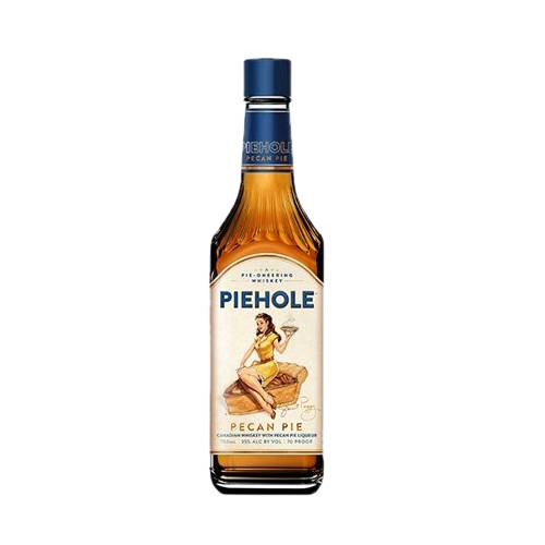 Piehole Pecan flavoured whiskey has the distinctive taste of toasted nutty pecans with background notes of vanilla extract dark brown sugar and baked pie crust.