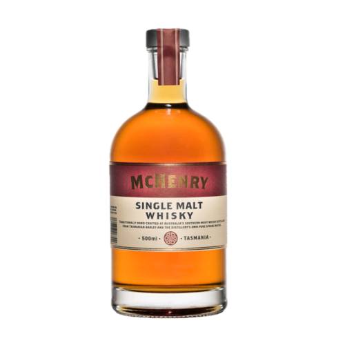 Whisky Single Malt McHenry - Sweet woody aromas and flavours of tropical fruits toffee vanilla caramelized apples and dusty straw tea with a chewy vibrant and fruity full body. Peppery spices and oak spice finish.